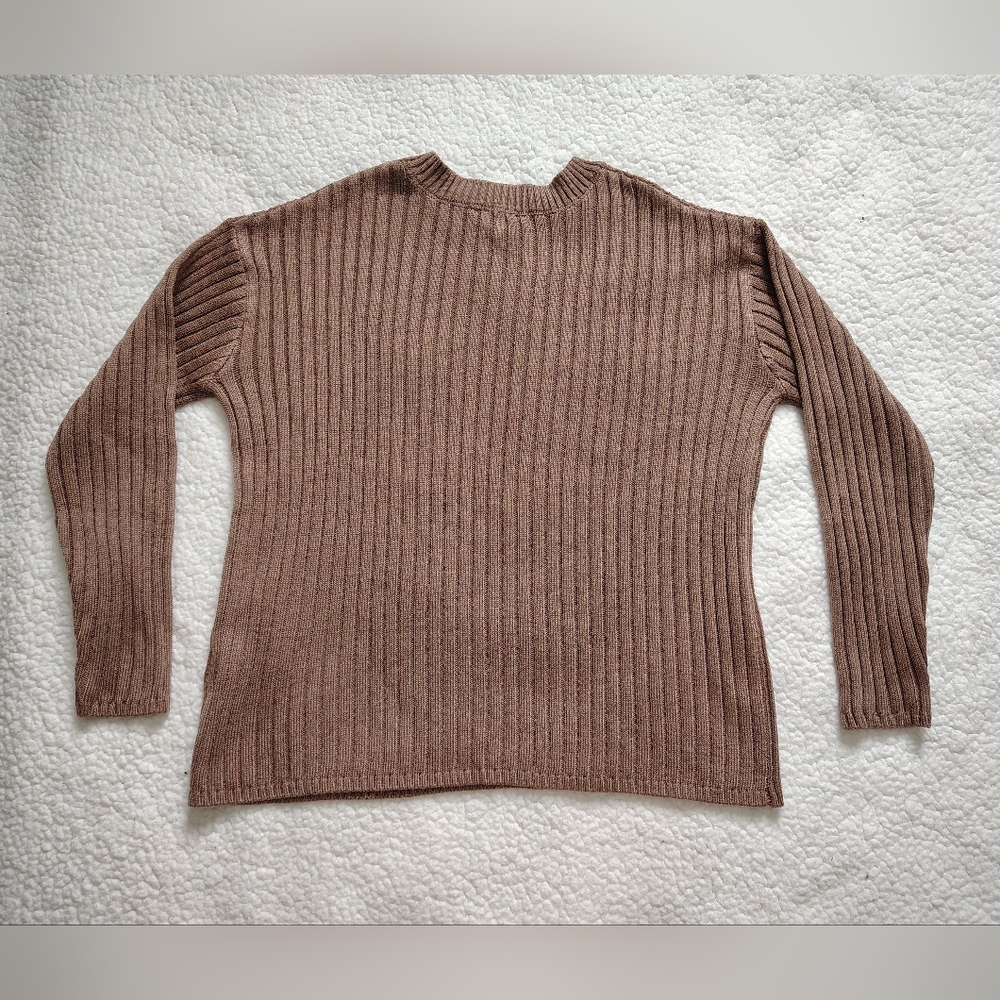 *NWT* Jessica Simpson Women's Medium Brown Ribbed Sweater - Picture 11 of 12